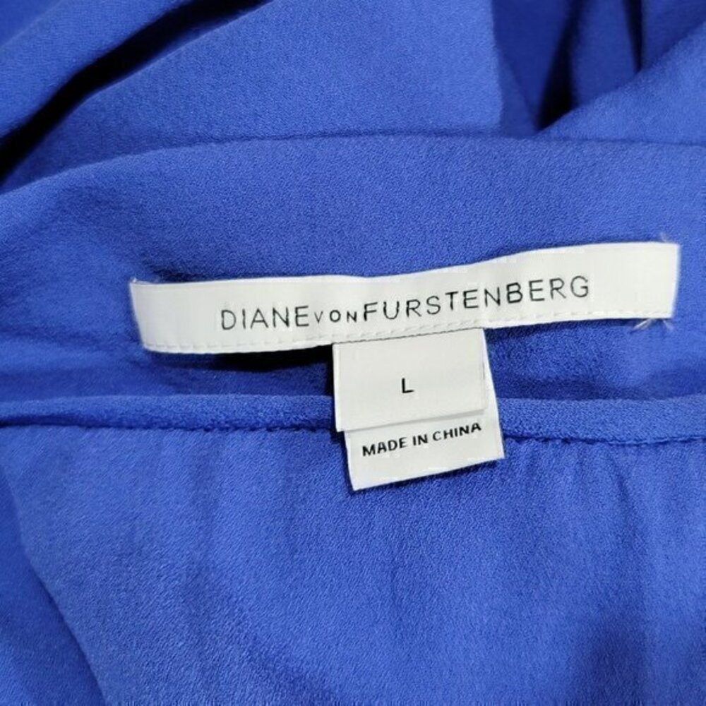 Diane von Furstenberg Landy Silk Top Blouse L - Picture 6 of 8